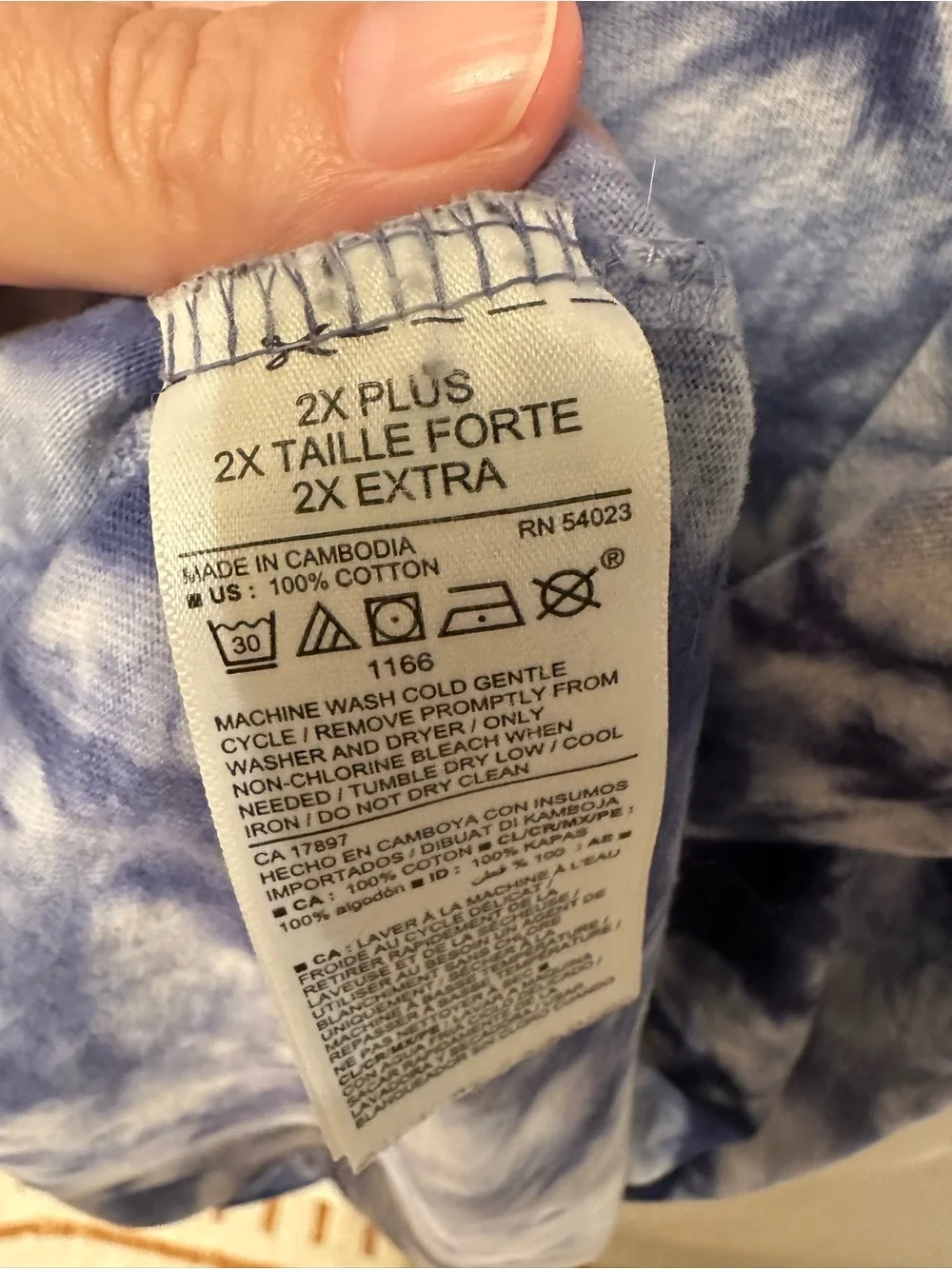 Old Navy “This Is So You” Blue Tie-Dye Tee | Women’s Plus 2X 100% cotton Top
